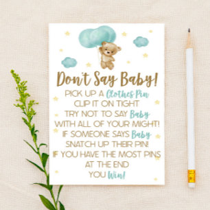 Teddy Bear Blue Balloon Ne dites pas Jeu de Baby S