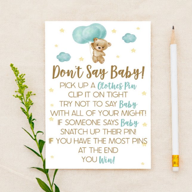 Teddy Bear Blue Balloon Ne dites pas Jeu de Baby S (Créateur téléchargé)