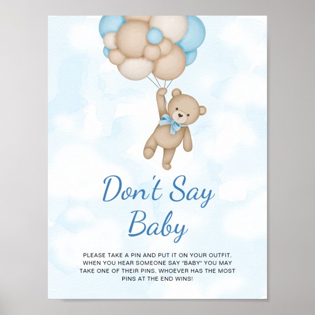 Teddy Bear Bon't say Baby Poster (Devant)