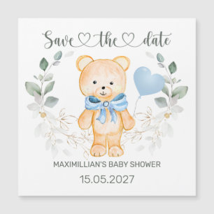 Teddy Bear Boy Baby shower Enregistrer la date