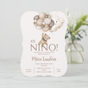 Teddy Bear Boy Invitation espagnole