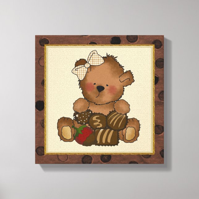 Teddy Bear chocolat toile Imprimer (Recto)