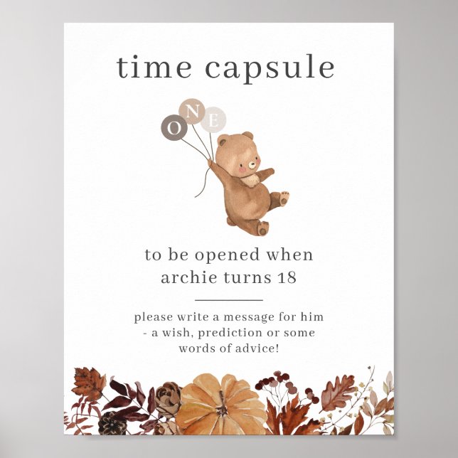 Teddy Bear Citrouille - Time Capsule Poster (Devant)