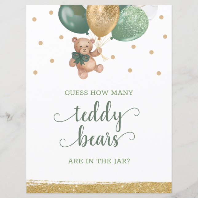 Teddy Bear Combien De Nounours Dans Le Panneau Jar (Devant)