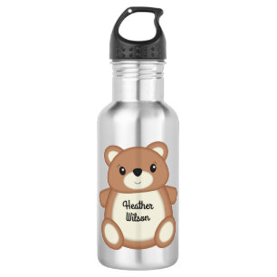 Teddy Bear Cute Kids Bouteille d'eau avec le nom