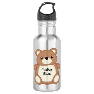 Teddy Bear Cute Kids Bouteille d'eau avec nom