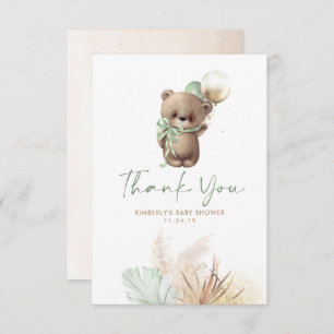 Teddy Bear Cute Sage Green Baby shower Merci