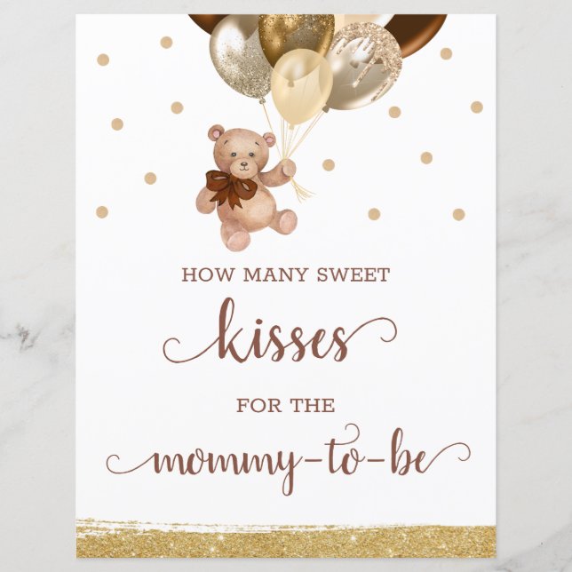 Teddy Bear Devine combien de baisers Signaler Baby (Devant)