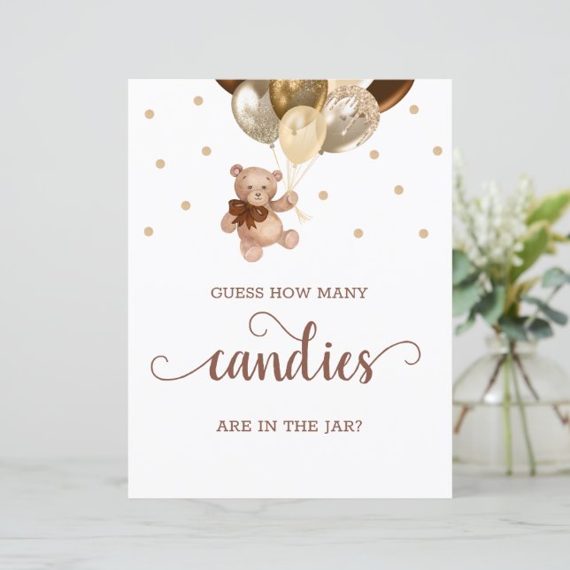 Teddy Bear Devine Combien de bonbons Signer Baby s (Debout devant)