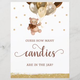 Teddy Bear Devine Combien de bonbons Signer Baby s