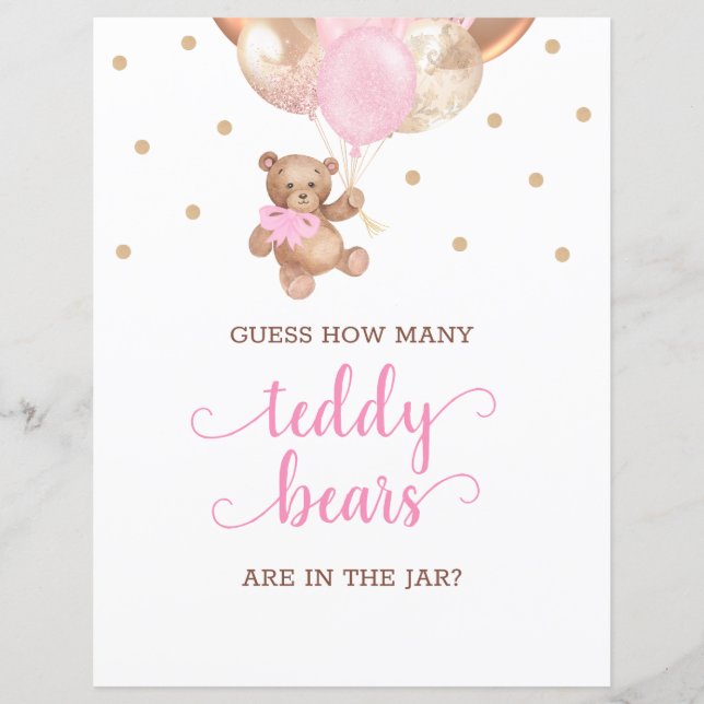 Teddy Bear Devine Combien de bonbons Signer Baby s (Devant)