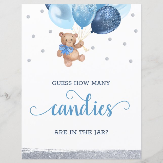 Teddy Bear Devine Combien De Candies Dans Le Signe (Devant)