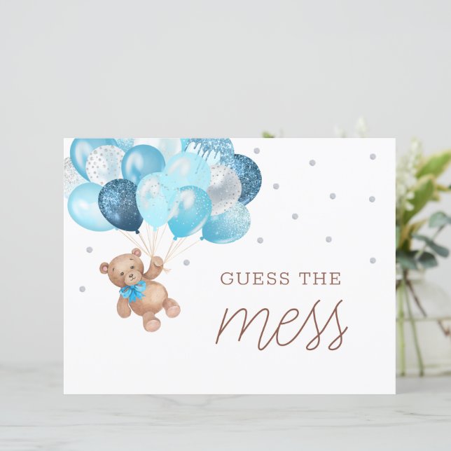 Teddy Bear devine le jeu de couche de Baby shower  (Debout devant)