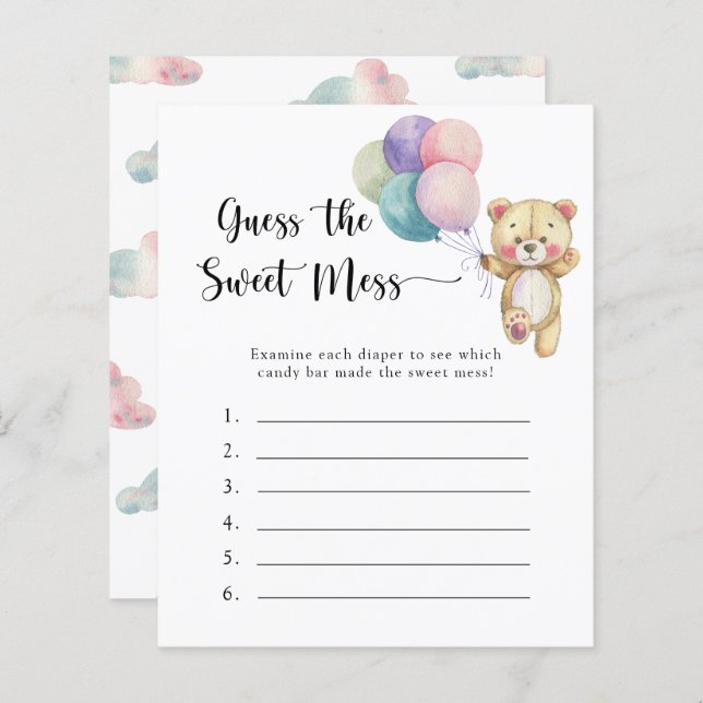 Teddy bear - Devinez le jeu Sweet Mess (Devant / Derrière)