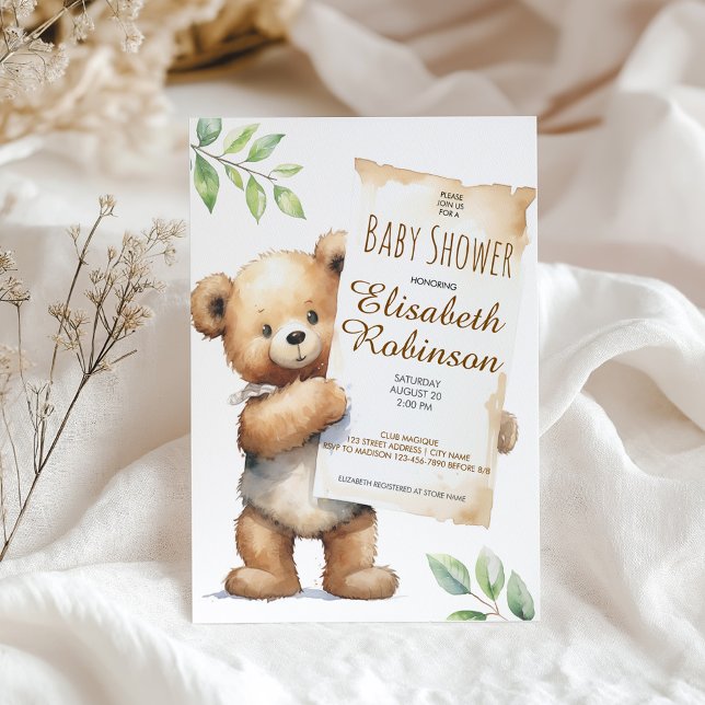 Teddy Bear Douche Invitation personnalisée (Créateur téléchargé)