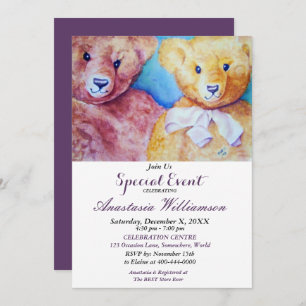 TEDDY BEAR ENFANTS INVITATION DE L'ÉVÉNEMENT DE FÊ