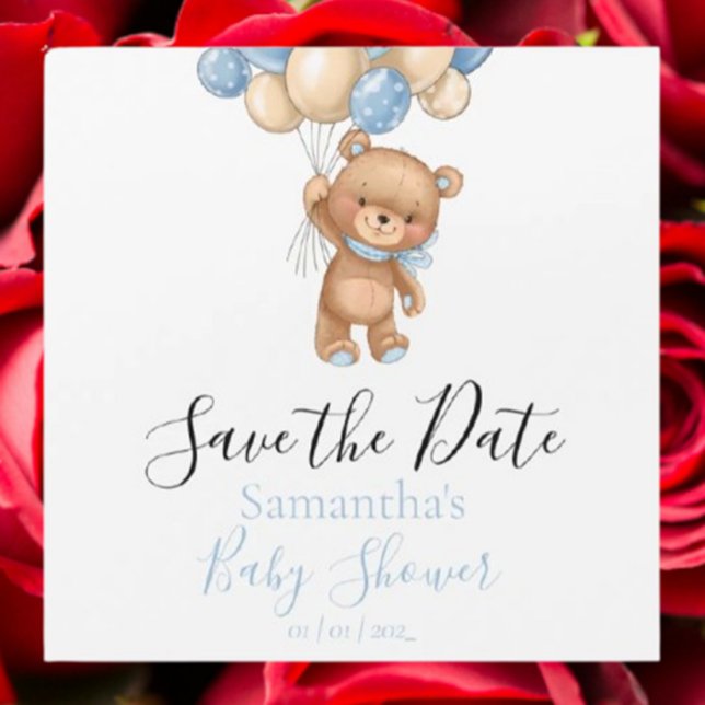 Teddy Bear Enregistrer la date (Announce your special day with a charming teddy bear save the date. )
