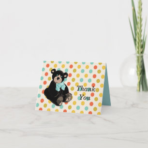 Teddy Bear et Pois Merci Carte de notes