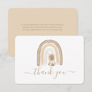 Teddy Bear et Rainbow carte de remerciements
