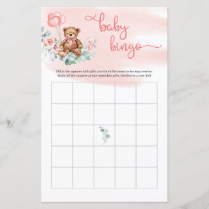 Teddy Bear Eucalyptus Wreath Baby Bingo Jeu