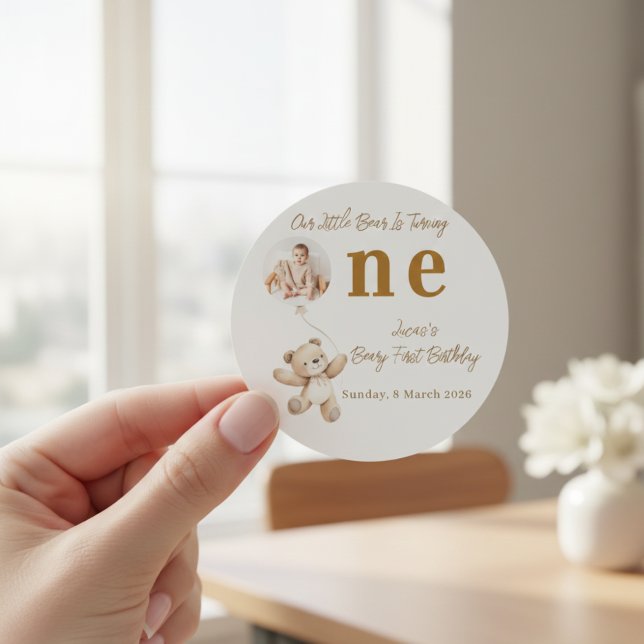 Teddy Bear First Birthday Stickers (Créateur téléchargé)