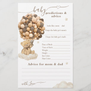 Teddy Bear Genre Neutre Baby shower Jeu