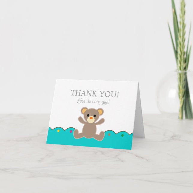 Teddy Bear Genre Neutre Merci Cadeau bébé (Devant)