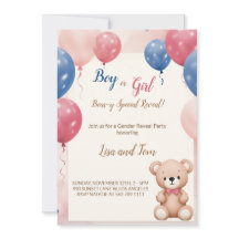 Teddy Bear Genre Reveal Celebration Invitation