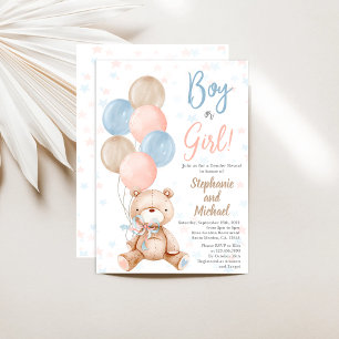 Teddy Bear Genre Reveillez Invitation