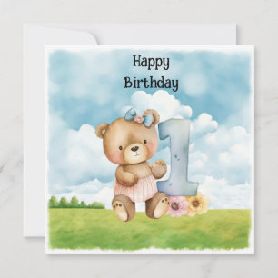 Teddy Bear Girl 1er Anniversaire d'un an