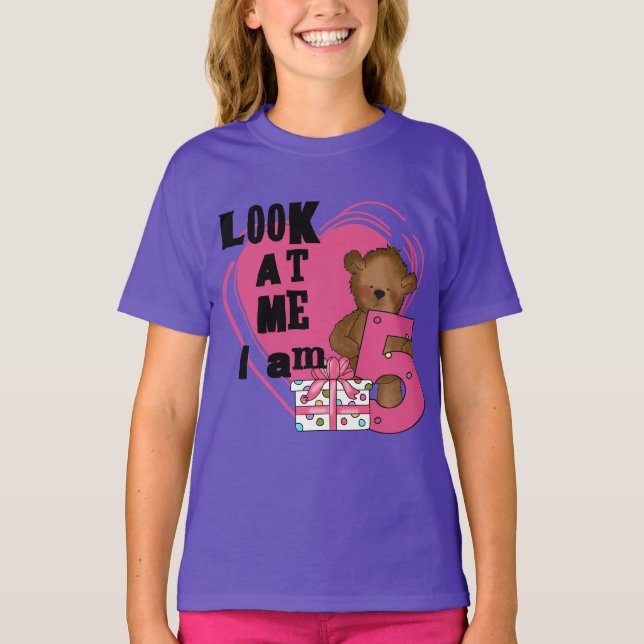 Teddy Bear I'm 5 Anniversaire T-shirts et cadeaux (Devant)