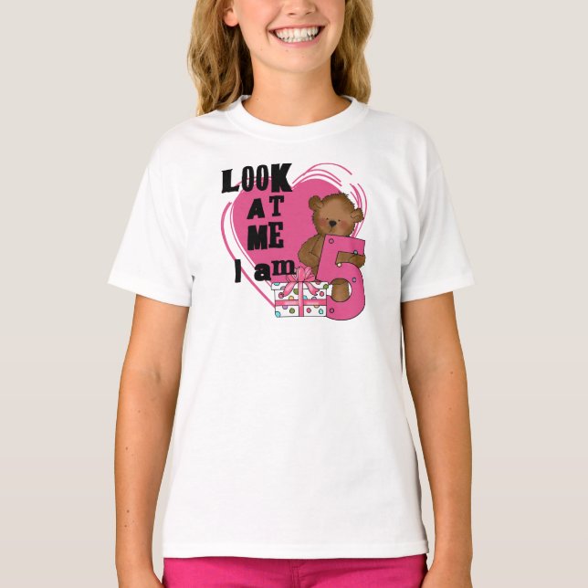 Teddy Bear I'm 5 Anniversaire T-shirts et cadeaux (Devant)
