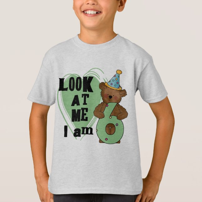 Teddy Bear I'm 6 Anniversaire T-shirts et cadeaux (Devant)