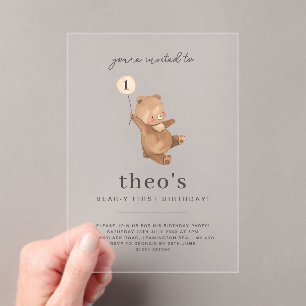 Teddy Bear Invitation pour le premier anniversaire