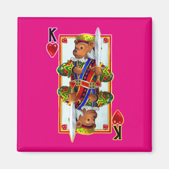 Teddy Bear King of Hearts Magnet (Devant)