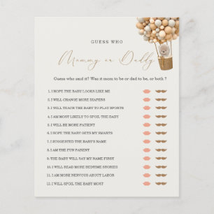 Teddy Bear maman ou papa Baby shower jeu