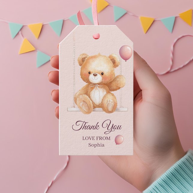 Teddy Bear Merci - étiquette cadeau personnalisée (Créateur téléchargé)