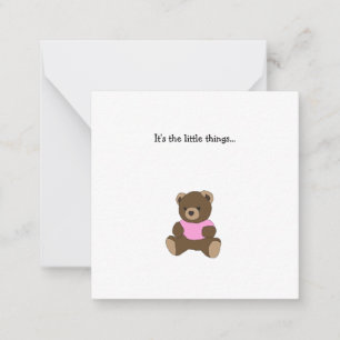 Teddy Bear Mini Remerciements Carte Note