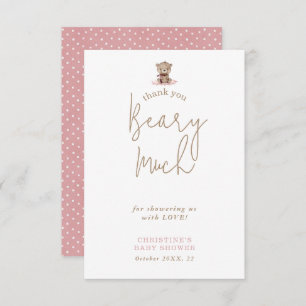 Teddy Bear minimaliste Baby shower Carte de remerc