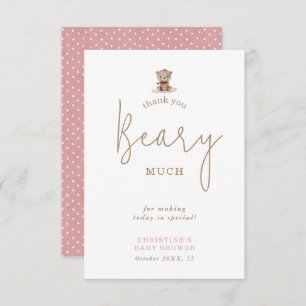 Teddy Bear minimaliste Baby shower Carte de remerc