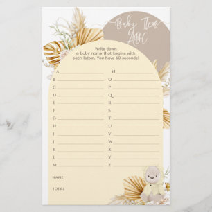 Teddy Bear Modern Boho Girl jeu Baby shower