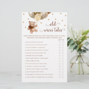 Teddy Bear Old Wives Tales Genre Reveal Baby Game