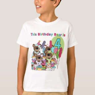 Teddy Bear Party 4th Birthday Tshirts et cadeaux