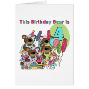 Teddy Bear Party 4th Birthday Tshirts et cadeaux