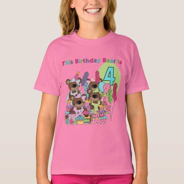 Teddy Bear Party 4th Birthday Tshirts et cadeaux (Devant)
