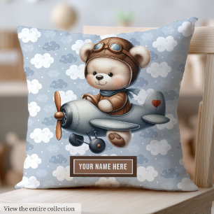 Teddy Bear Pilote Coussin Baby Boy Nursery