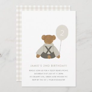 Teddy Bear Pique-nique bébé Invitation d'anniversa