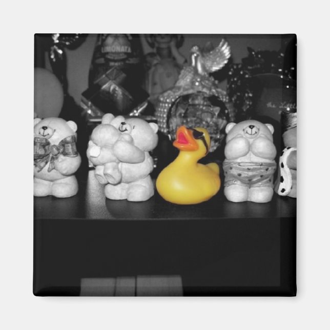 'Teddy Bear Pique-nique' Roubber Duck Magnet (Devant)