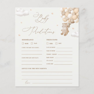 Teddy Bear Prédictions & Conseils Baby shower Jeu