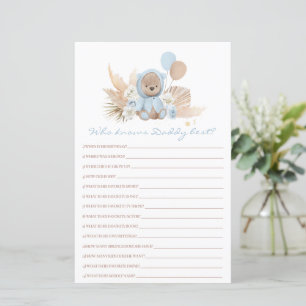 Teddy Bear Qui Connaît Papa Meilleur Baby shower J